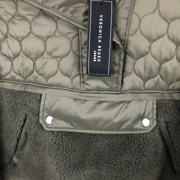 NWT Veronica Beard Leo High Pile Fleece Quilted Pullover size M - Picture 12 of 15